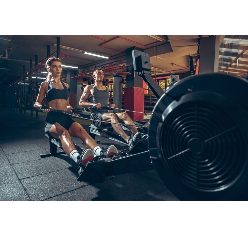 two individuals using the machine to improve stamina